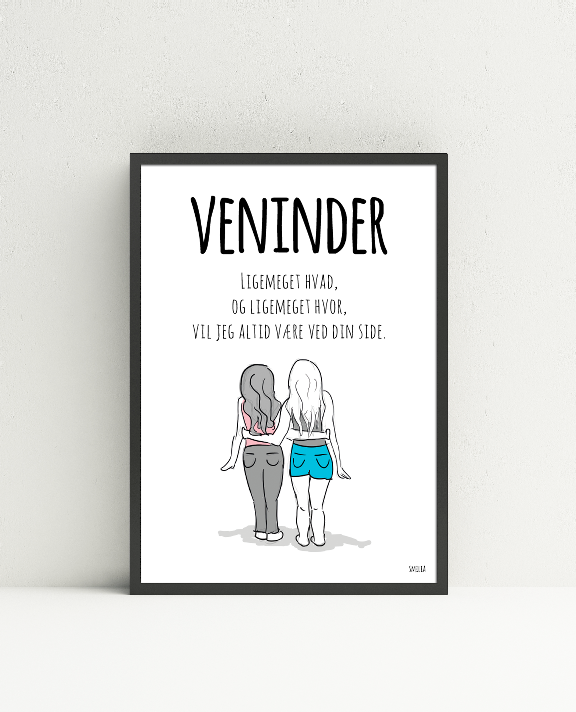 Veninder Tegning A4 Plakater StiLia ApS